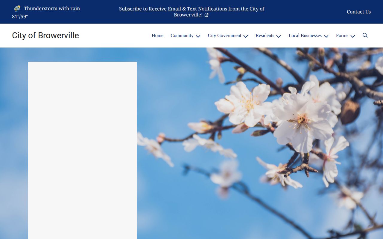 Browerville official city contact page for municipal records routing
