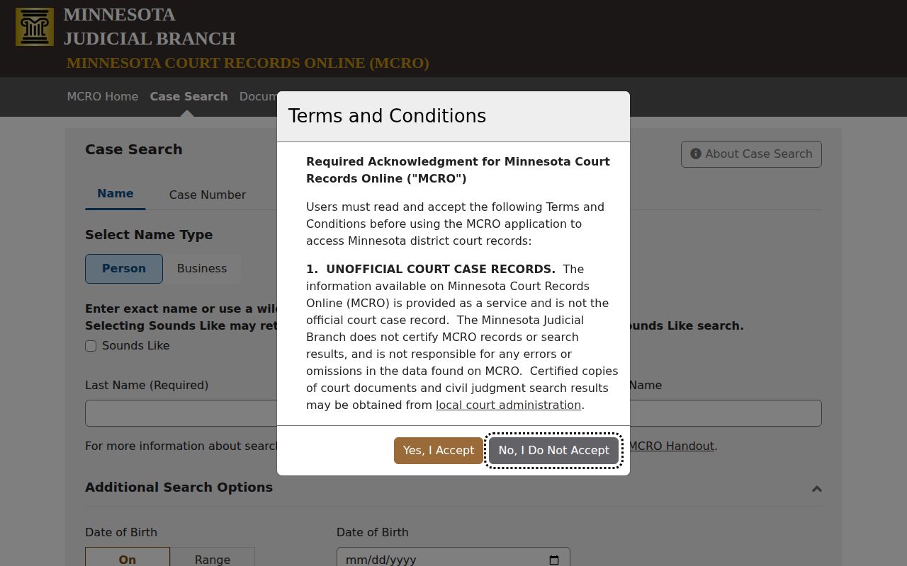 Todd County Minnesota Court Records Online case search for booking follow-up